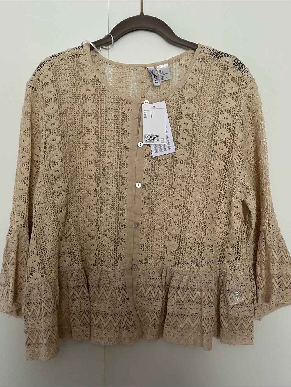 NWT H&M Ruffle Trimmed Lace Blouse